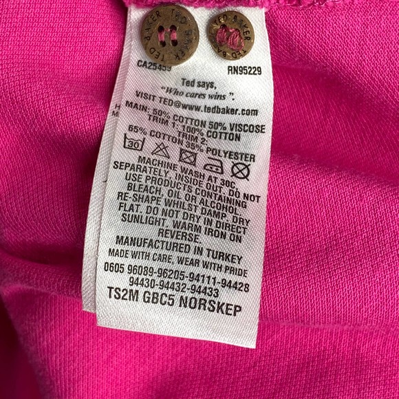 Men’s Ted Baker Pink Two Toned Norskep Polo Shirt Size 7 - Picture 4 of 8